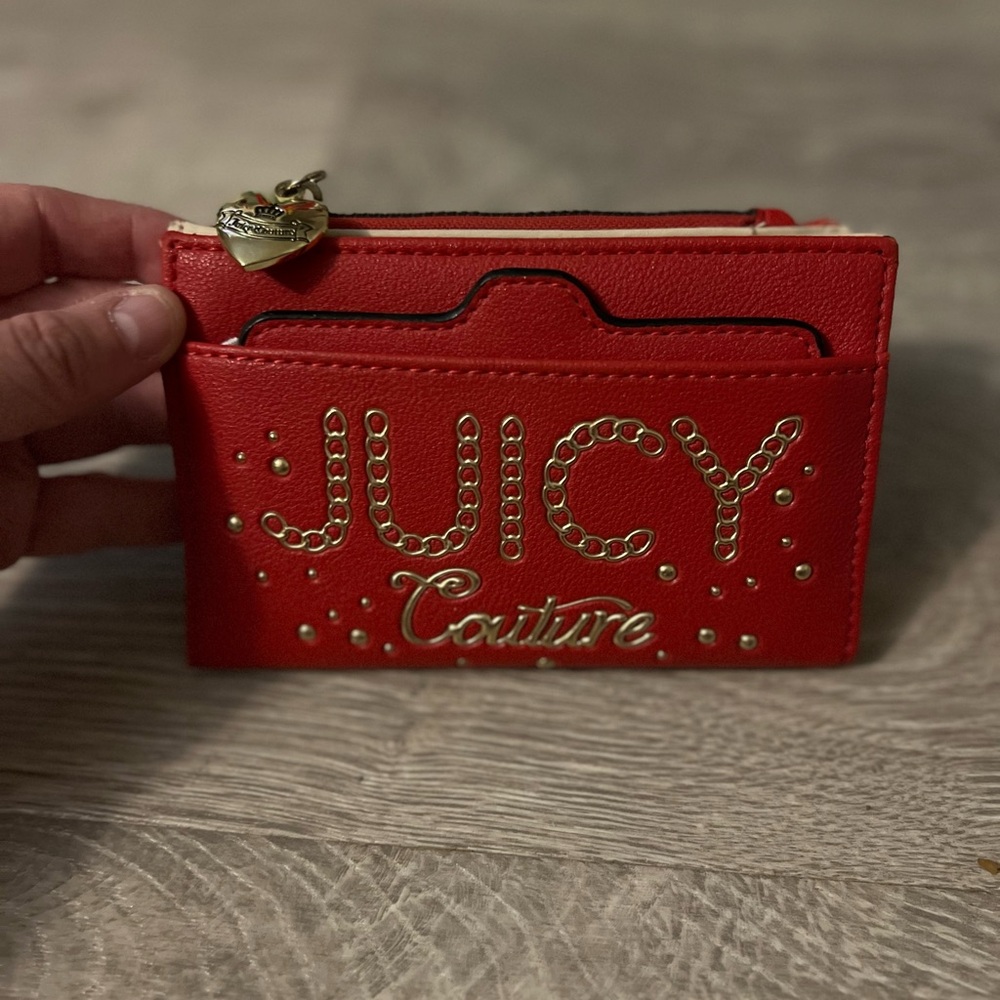 Juicy Couture Red Card Wallet with Gold Details